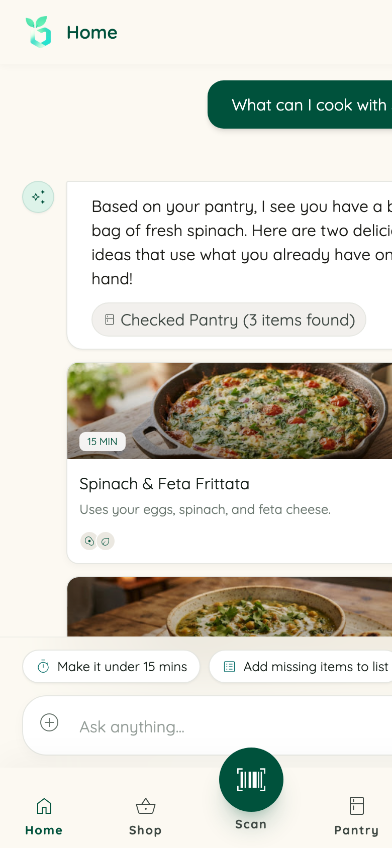 Fennby AI assistant screen